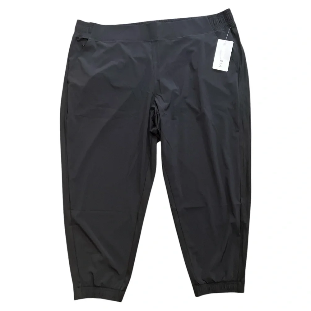 ATHLETA Brooklyn Jogger Lightweight Travel‎ Pants Black Womens Size 26 Ankle NWT